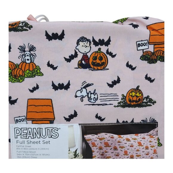 Peanuts Halloween Full Sheet Set By Berkshire Blanket - Picture 4 of 6